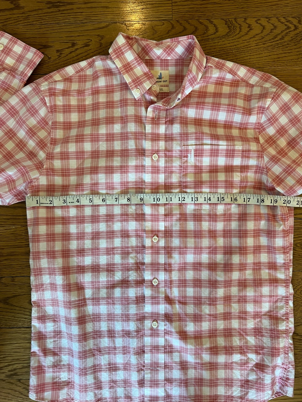 johnnie-O Pink and White Plaid Button-Down Shirt - Picture 7 of 7